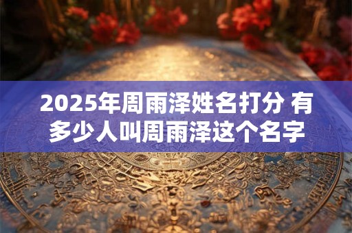 2025年周雨泽姓名打分 有多少人叫周雨泽这个名字
