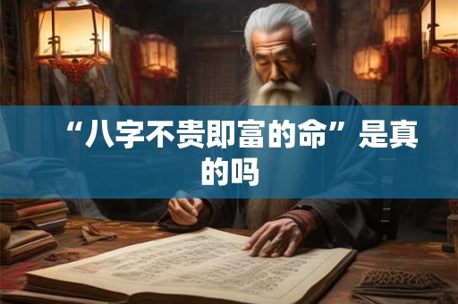 “八字不贵即富的命”是真的吗