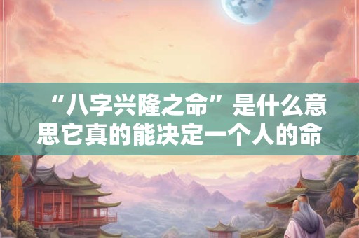 “八字兴隆之命”是什么意思它真的能决定一个人的命运吗