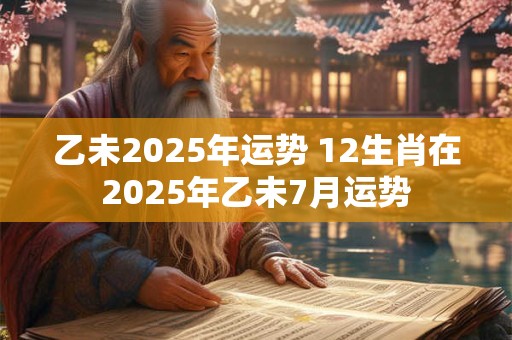乙未2025年运势 12生肖在2025年乙未7月运势