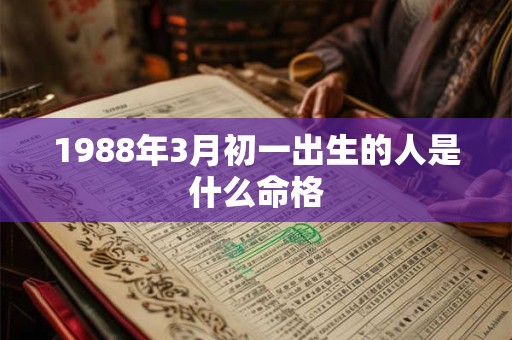 1988年3月初一出生的人是什么命格