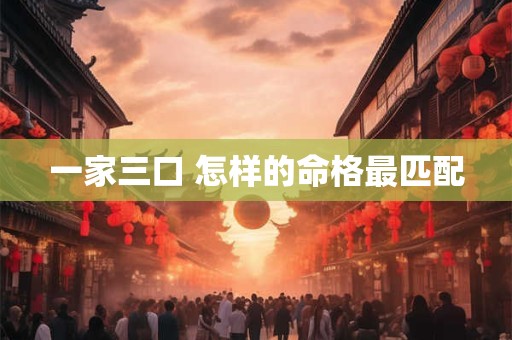 一家三口 怎样的命格最匹配