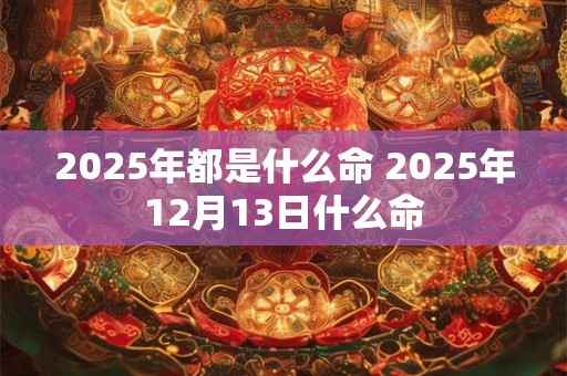 2025年都是什么命 2025年12月13日什么命