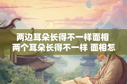 两边耳朵长得不一样面相 两个耳朵长得不一样 面相怎么看