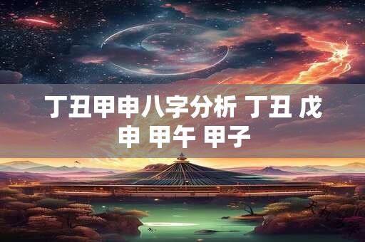 丁丑甲申八字分析 丁丑 戊申 甲午 甲子