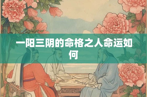 一阳三阴的命格之人命运如何