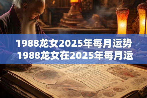 1988龙女2025年每月运势 1988龙女在2025年每月运势运程