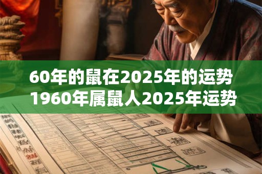 60年的鼠在2025年的运势 1960年属鼠人2025年运势运程每月运程