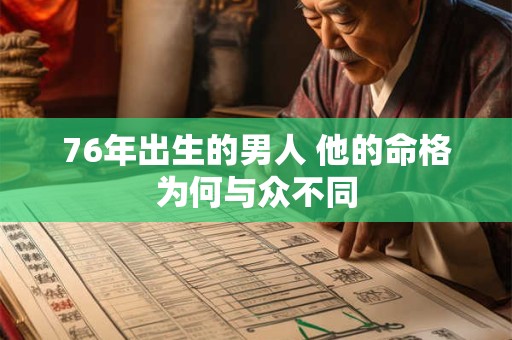 76年出生的男人 他的命格为何与众不同