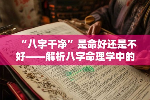 “八字干净”是命好还是不好——解析八字命理学中的“干净”概念
