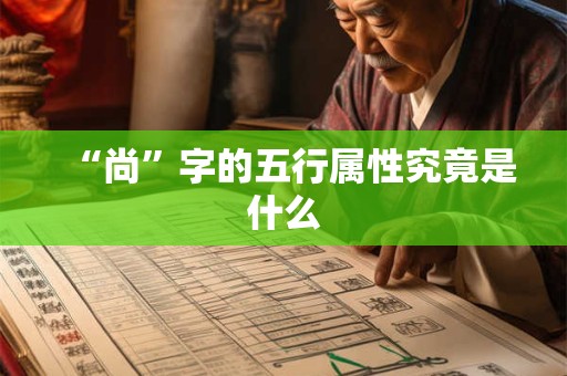 “尚”字的五行属性究竟是什么