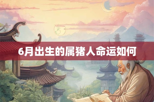 6月出生的属猪人命运如何 6月出生的属猪人命运如何