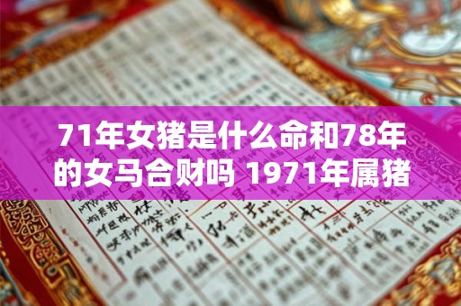 71年女猪是什么命和78年的女马合财吗 1971年属猪的和1978年属马的女人结婚可以吗