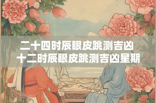 二十四时辰眼皮跳测吉凶 十二时辰眼皮跳测吉凶星期