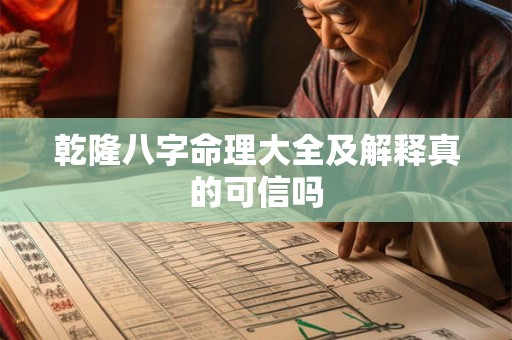 乾隆八字命理大全及解释真的可信吗