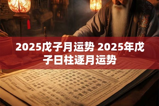 2025戊子月运势 2025年戊子日柱逐月运势