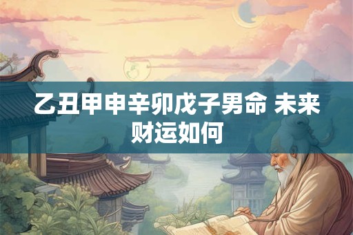 详细阅读:乙丑甲申辛卯戊子男命 未来财运如何 乙丑甲申辛卯戊子男命 未来财运如何