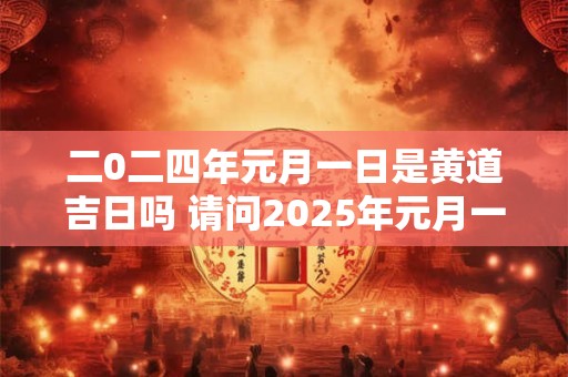 二0二四年元月一日是黄道吉日吗 请问2025年元月一日的日子好吗