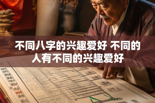 详细阅读:不同八字的兴趣爱好 不同的人有不同的兴趣爱好 不同八字的兴趣爱好 不同的人有不同的兴趣爱好