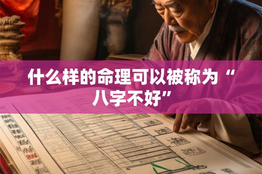什么样的命理可以被称为“八字不好”