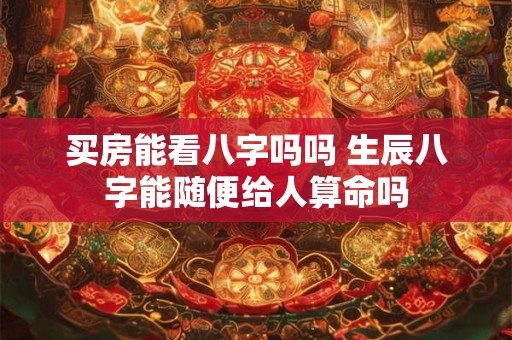 买房能看八字吗吗 生辰八字能随便给人算命吗