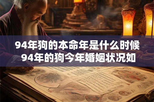 94年狗的本命年是什么时候 94年的狗今年婚姻状况如何