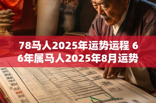 78马人2025年运势运程 66年属马人2025年8月运势运程