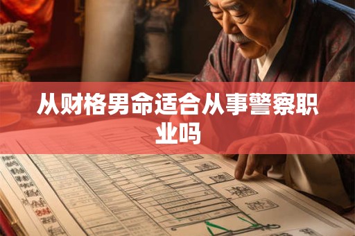 从财格男命适合从事警察职业吗