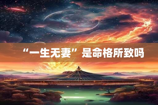 “一生无妻”是命格所致吗