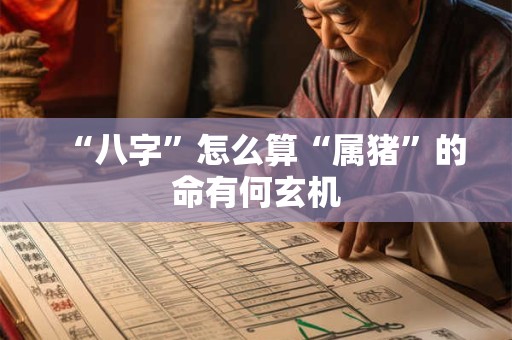 “八字”怎么算“属猪”的命有何玄机