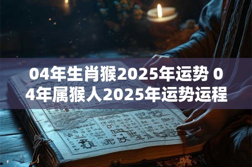 04年生肖猴2025年运势 04年属猴人2025年运势运程每月运程