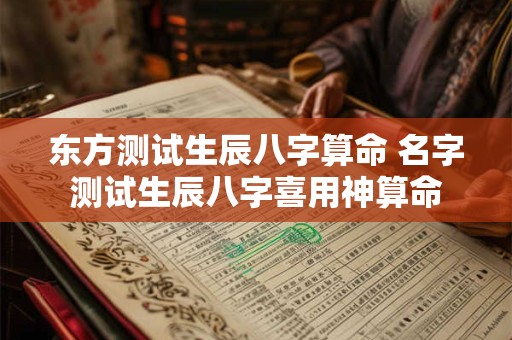 东方测试生辰八字算命 名字测试生辰八字喜用神算命