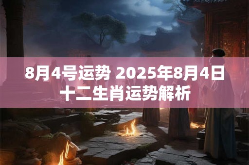 8月4号运势 2026年8月4日十二生肖运势解析