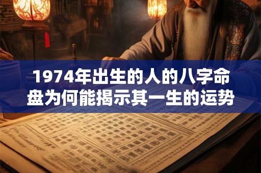1974年出生的人的八字命盘为何能揭示其一生的运势