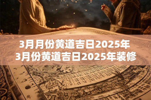 3月月份黄道吉日2025年 3月份黄道吉日2025年装修开工