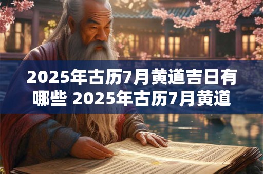2025年古历7月黄道吉日有哪些 2025年古历7月黄道吉日有哪些日子
