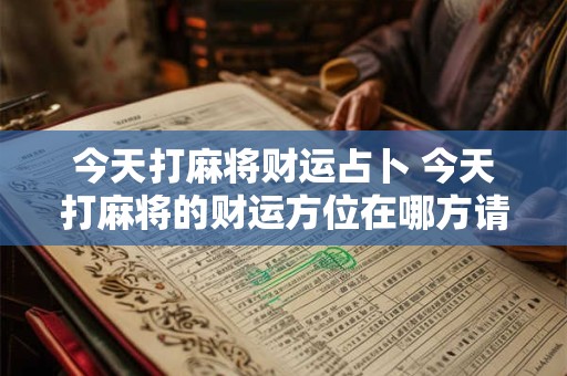 今天打麻将财运占卜 今天打麻将的财运方位在哪方请你给我说一下