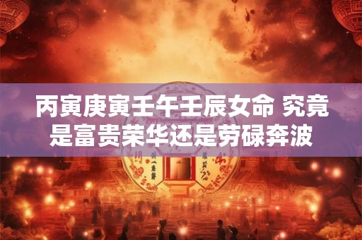 丙寅庚寅壬午壬辰女命 究竟是富贵荣华还是劳碌奔波