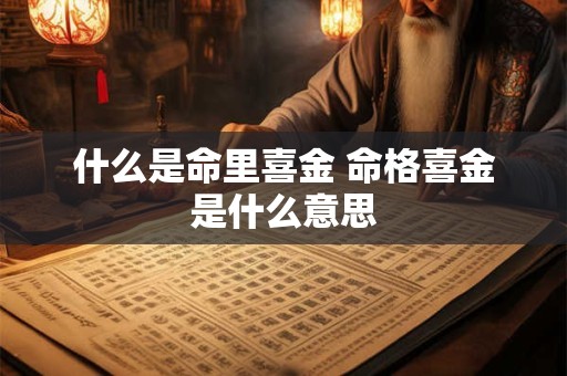 什么是命里喜金 命格喜金是什么意思
