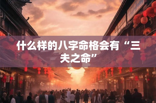 什么样的八字命格会有“三夫之命”