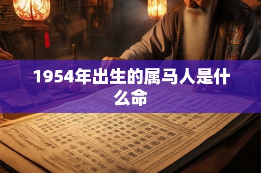 1954年出生的属马人是什么命