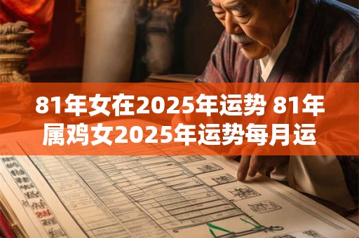81年女在2025年运势 81年属鸡女2025年运势每月运势