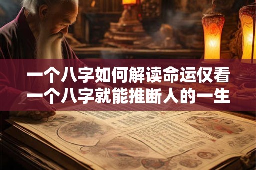 一个八字如何解读命运仅看一个八字就能推断人的一生吗