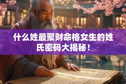 什么姓最聚财命格女生的姓氏密码大揭秘！