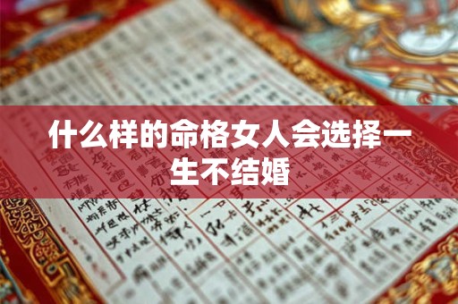 什么样的命格女人会选择一生不结婚