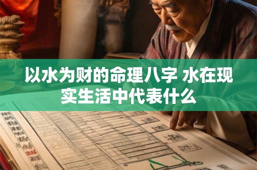 以水为财的命理八字 水在现实生活中代表什么