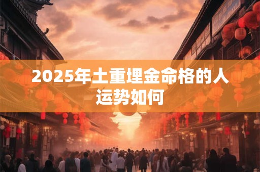 2025年土重埋金命格的人运势如何