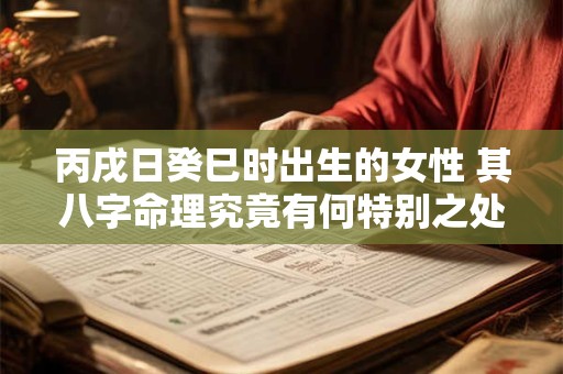 丙戌日癸巳时出生的女性 其八字命理究竟有何特别之处