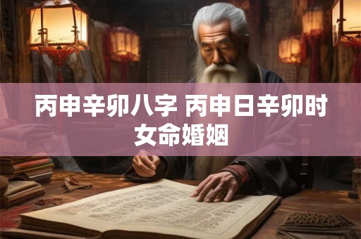 丙申辛卯八字 丙申日辛卯时女命婚姻