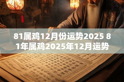 81属鸡12月份运势2025 81年属鸡2025年12月运势及运程每月运程